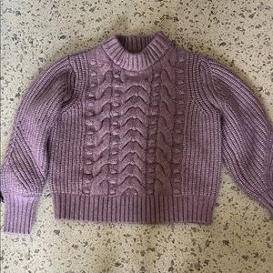 a new day Lavender Cable Knit Turtleneck Sweater